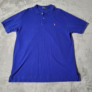 Polo by Ralph Lauren Mens‎ XL Blue Polo Shirt Pony Logo Cotton Casual